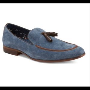 Navy Tassel-Accent Mason Suede Loafer